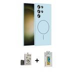 ieg™ Galaxy S24 Ultra Kılıf Yankı Form Serisi - Siyah Polymer Nano Ekran Koruyucu + Gold Bilvis Tita