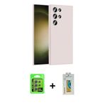 ieg™ Galaxy S24 Ultra Kılıf Yankı Form Serisi - Siyah Polymer Nano Ekran Koruyucu + Gri Raze Metal K