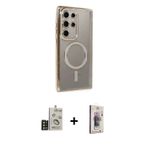 ieg™ Galaxy S24 Ultra Kılıf Zirve Doku Prime - Siyah Bilvis 3D Cam Ekran Koruyucu + Gold Bilvis Tita
