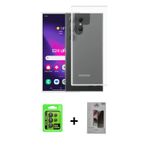 ieg™ Galaxy S24 Ultra Kılıf Zirve Doku - Siyah Bilvis Hayalet Cam Ekran Koruyucu + Siyah Raze Metal