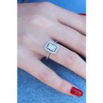 ieg™ Gümüş Renk Baget Zirkon Taşlı Kadın Yüzük - TJ-BYK2600