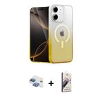 ieg™ iPhone 11 Kılıf Eksen Minimal Özel Seri - Siyah Bilvis 3D Mat Cam Ekran Koruyucu + Gökkuşağı Pe