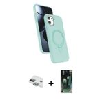 ieg™ iPhone 11 Kılıf İz Işık Koleksiyonu - Şeffaf 360 Full Body Arka Koruyucu + Yeşil Pers Alüminyum