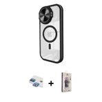 ieg™ iPhone 11 Kılıf Kıvılcım Modern Koleksiyonu - Siyah Bilvis 3D Cam Ekran Koruyucu + Gökkuşağı Pe