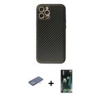 ieg™ iPhone 12 Pro Kılıf Ahenk Işık - Şeffaf 360 Full Body Arka Koruyucu + Yeşil Renkli Kamera Lens
