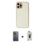 ieg™ iPhone 12 Pro Max Kılıf Ahenk Işık - Siyah Bilvis Hayalet Cam Ekran Koruyucu + Yeşil Neon Fosfo