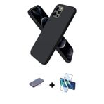 ieg™ iPhone 12 Pro Max Kılıf Kozmos Yansıma Özel Seri - Siyah 3D Antistatik Cam Ekran Koruyucu + Pem
