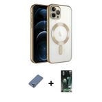 ieg™ iPhone 13 Pro Kılıf Nova Işık Özel Seri - Şeffaf 360 Full Body Arka Koruyucu + Açık Yeşil Metal