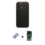 ieg™ iPhone 13 Pro Max Kılıf Ahenk Işık - Şeffaf 360 Full Body Arka Koruyucu + Koyu Yeşil Metal Kame