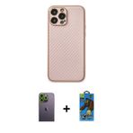 ieg™ iPhone 13 Pro Max Kılıf Ahenk Işık - Siyah 18D Cam Ekran Koruyucu + Yeşil Neon Fosforlu Kamera