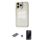 ieg™ iPhone 13 Pro Max Kılıf Doruk Doku Prime - Siyah 3D Antistatik Hayalet Cam Ekran Koruyucu + Pem