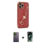 ieg™ iPhone 13 Pro Max Kılıf Nova Işık Prime - Şeffaf 360 Full Body Arka Koruyucu + Yeşil Neon Fosfo