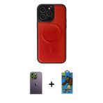 ieg™ iPhone 13 Pro Max Kılıf Zirve Işık Serisi - Siyah 18D Cam Ekran Koruyucu + Yeşil Neon Fosforlu