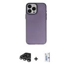 ieg™ iPhone 15 Pro Kılıf Ahenk Çizgi Prime - Siyah Bilvis 0.18mm Plus Cam Ekran Koruyucu + Gümüş Raz