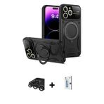 ieg™ iPhone 15 Pro Kılıf Kıvılcım Modern Serisi - Siyah Bilvis 0.18mm Plus Cam Ekran Koruyucu + Tita