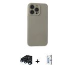 ieg™ iPhone 15 Pro Max Kılıf Ahenk Serisi - Siyah Bilvis 0.18mm Plus Cam Ekran Koruyucu + Lacivert R