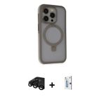 ieg™ iPhone 15 Pro Max Kılıf Ahenk Yansıma Özel Seri - Siyah Bilvis 0.18mm Plus Cam Ekran Koruyucu +