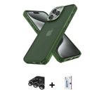 ieg™ iPhone 15 Pro Max Kılıf Atlas Form - Siyah Bilvis 0.18mm Plus Cam Ekran Koruyucu + Gümüş Raze M