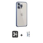 ieg™ iPhone 15 Pro Max Kılıf Eksen Form Serisi - Siyah Bilvis 0.18mm Plus Cam Ekran Koruyucu + Gri P