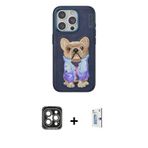 ieg™ iPhone 15 Pro Max Kılıf İz Minimal Koleksiyonu - Siyah Bilvis 0.18mm Plus Cam Ekran Koruyucu +