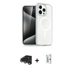 ieg™ iPhone 15 Pro Max Kılıf Nova Asil Prime - Siyah Bilvis 0.18mm Plus Cam Ekran Koruyucu + Titanyu