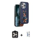 ieg™ iPhone 15 Pro Max Kılıf Nova Form Koleksiyonu - Siyah Bilvis 0.18mm Plus Cam Ekran Koruyucu + T