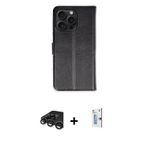 ieg™ iPhone 15 Pro Max Kılıf Siluet Işık Serisi - Siyah Bilvis 0.18mm Plus Cam Ekran Koruyucu + Tita