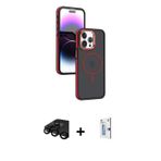 ieg™ iPhone 15 Pro Max Kılıf Yörünge Klasik - Siyah Bilvis 0.18mm Plus Cam Ekran Koruyucu + Siyah Ra