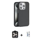 ieg™ iPhone 15 Pro Max Kılıf Zirve Modern Prime - Siyah Bilvis 0.18mm Plus Cam Ekran Koruyucu + Turu