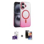 ieg™ iPhone 16 Kılıf Ahenk Doku Özel Seri - Siyah 3D Antistatik Mat Seramik Nano Ekran Koruyucu + Pe
