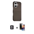 ieg™ iPhone 16 Kılıf Kozmos Klasik Prime - Siyah 3D Antistatik Mat Seramik Nano Ekran Koruyucu + Pem
