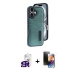 ieg™ iPhone 16 Kılıf Yörünge Işık Serisi - Siyah 3D Antistatik Mat Seramik Nano Ekran Koruyucu + Pem