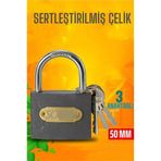 ieg™ Turk Çelik Asma Kilit 50 MM 3 anahtarlı Sonax Design