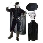 ieg™ V For Vendetta Maskesi Şapkası ve Pelerin Kostüm Seti Yetişkin Boy