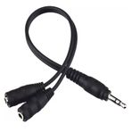 ienzaGenCables ienza 2 Kulaklık için Kulaklık Ayırıcı/Aux Splitter 1 in 2 Out / 1 Ses Jakı - 2 Hoparlör veya Kulaklık (3,5 mm TRS Erkek - 2 3,5 mm TRS Dişi)