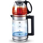 Ierfa Cam Çay Makinesi Kettle - Su Isıtıcı (Demlik Filtreli ve LED Işıklı)