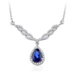İf Pırlanta 1.15 ct Pırlanta Safir Kolye