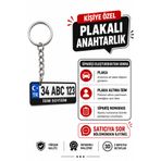 İFAA Kişiye Özel Plaka Anahtarlık Çiftli Set 1 Adet - İsimli ve Plakalı Araç Anahtarlık