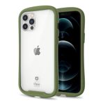 iFace Yansıtma iPhone 12 Pro Max için tasarlanmıştır (6,7 inç) - Sevimli Darbeye Dayanıklı Hibrit [9H Temperli Cam + Tampon] Kablosuz Şarj Uyumlu Kılıf - Haki