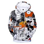 IFIKK 3D Baskı Karikatür Unisex Lucy Hoodie Uzun Kollu Cosplay Anime Kazak Dış Giyim Kapüşonlu Kazak, Stil 013, M