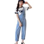 IFIKK BDK1066HS Stil 6 Little Big Kid Önlüklü Mavi Renk Kız Çocuk Tulum