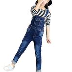 IFIKK BDK1066HS Stil 8 Little Big Kid Önlüklü Mavi Renk Kız Çocuk Tulum