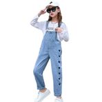 IFIKK BDK1066HS Stil 9 Little Big Kid Önlüklü Mavi Renk Kız Çocuk Tulum