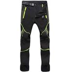 IFIKK Erkek pantolon hızlı kuru streç ince pantolon su geçirmez yürüyüş pantolonu kadın Softshell açık kayak yürüyüş tırmanma avcılık pantolon fermuarlı cep, Siyah#2, XS