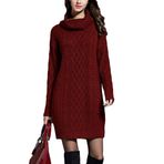 IFIKK Jumper Weinrot Uzun Kollu Balıkçı Yaka Kadın Kazak