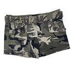 IFIKK Kadın şort artı boyutu moda kamuflaj kısa ince cep Mini kısa pantolon kargo şort bayanlar yaz Streetwear kemer ile, kamuflaj, M
