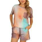 IFIKK Leopar Ev Giyim Takım Elbise Kadın İlkbahar Günlük Tişört İpli Eşofman Altı Salon Giyim Pijama Takımları Elastik Pijama, A6, XXL