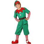 IFIKK Noel Noel Baba Takım Elbise Elf Cosplay Kostümleri Unisex Yetişkinler Çocuklar Elf Fantezi Elbise Noel Kostüm Kıyafetler Bodysuit Tulum Fantezi Elbise Noel Kıyafeti Noel Kıyafetleri Tulum, Erkek, 110