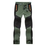 IFIKK Softshell Armygreen İnce Fermuarlı Açık Kayak Yürüyüş Su Geçirmez Erkek Pantolon