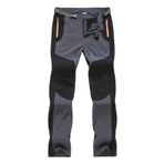 IFIKK Softshell Gri İnce Fermuarlı Açık Kayak Yürüyüş Su Geçirmez Erkek Pantolon